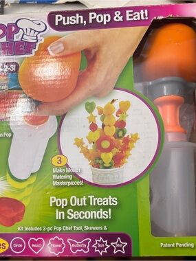 New in box   Pop chef Orange Pop-Out Treat Maker - Push, Pop & Eat!
